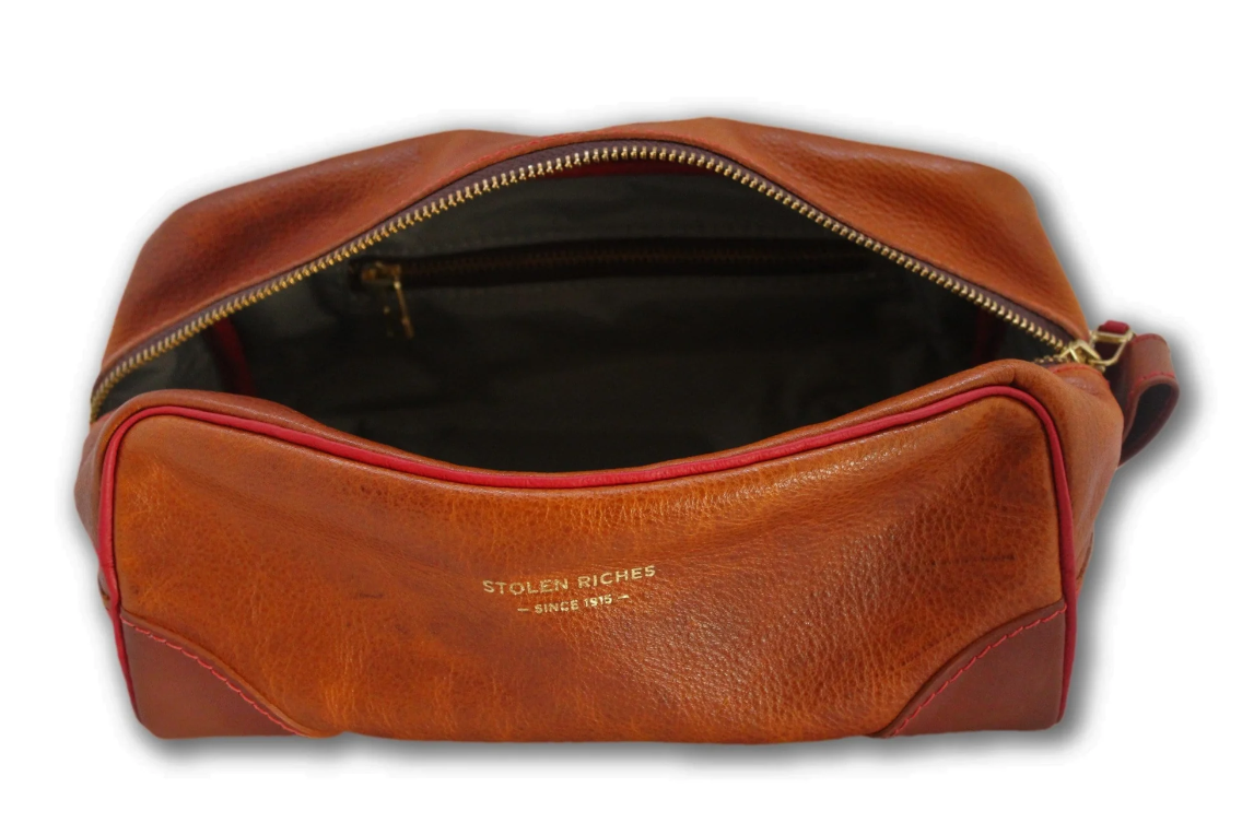 Brown Leather Dopp Bag