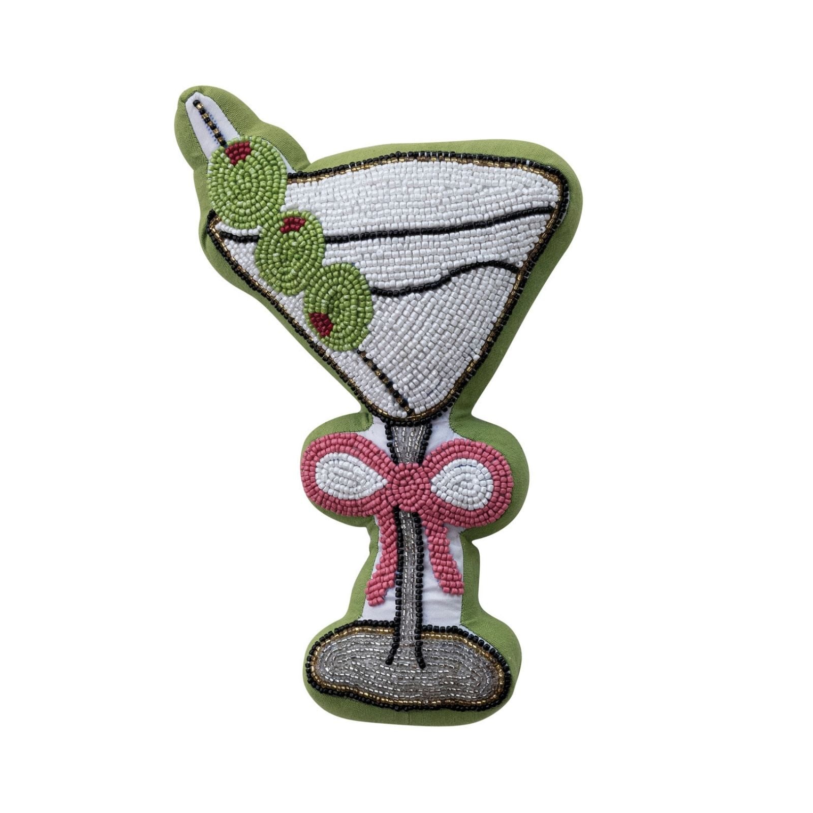 Beaded Martini Shaped Pillow