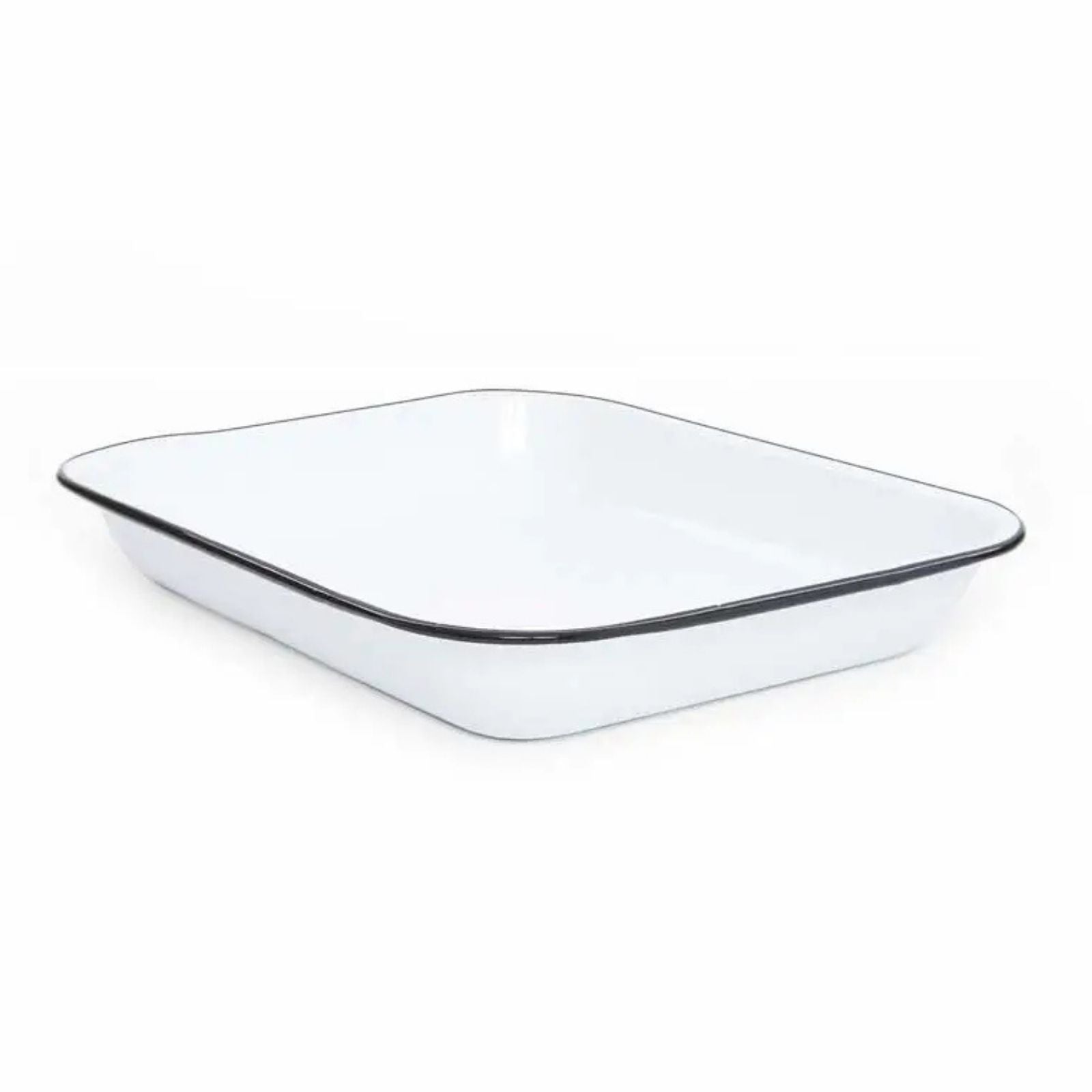 Large Roaster White Black Rim