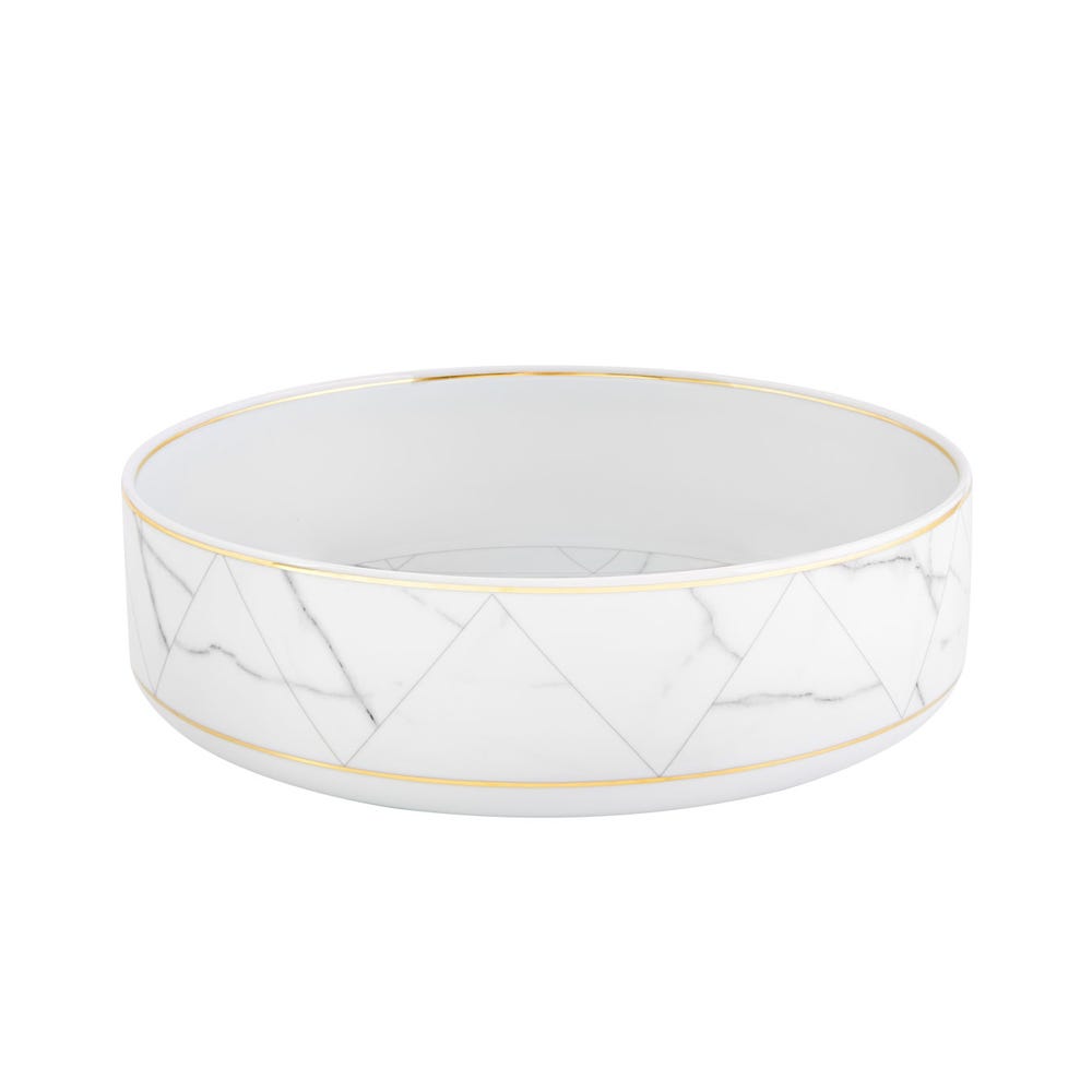 Carrara White Marble Salad Bowl