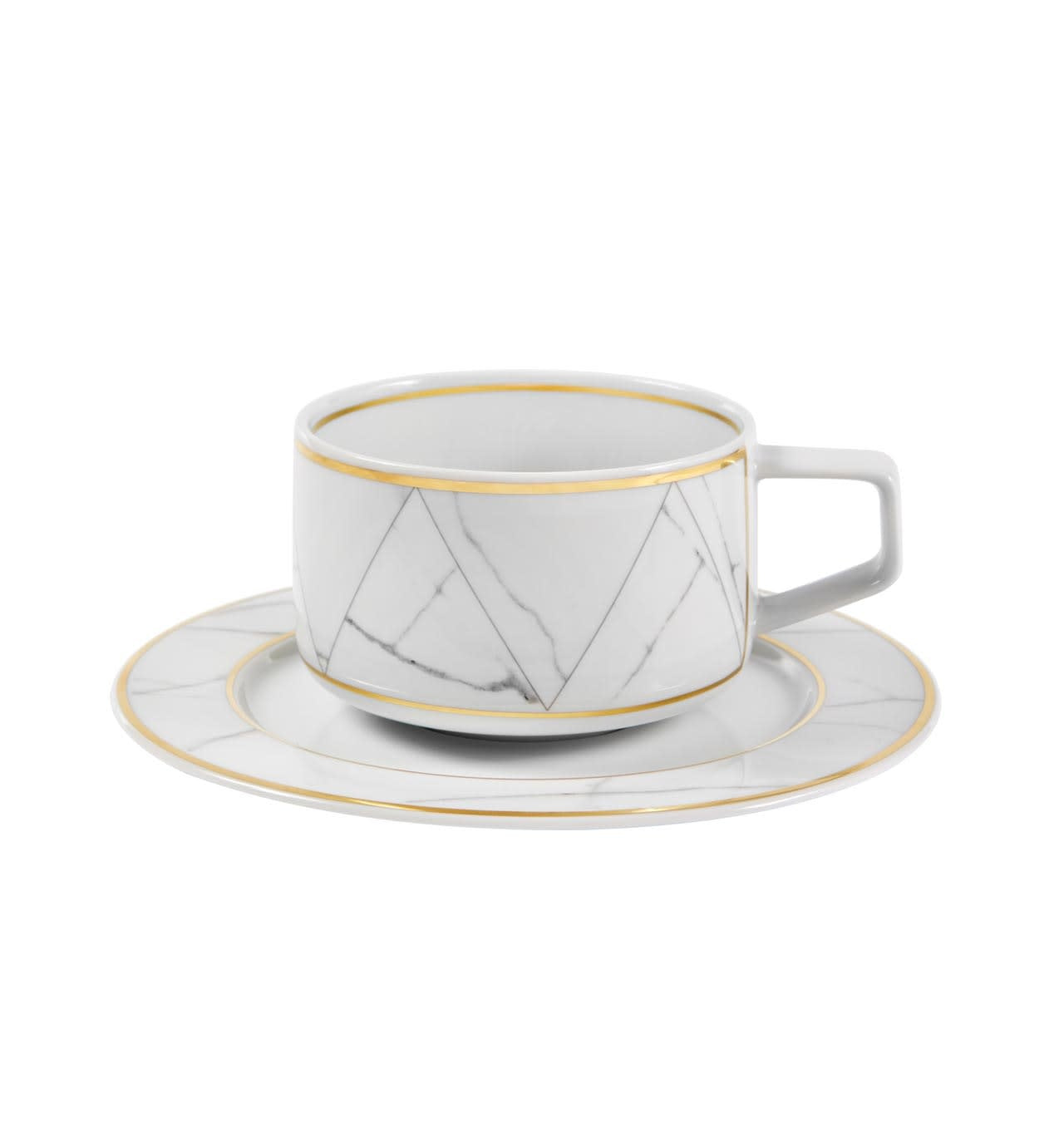 Carrara White Marble Tea Cup Saucer