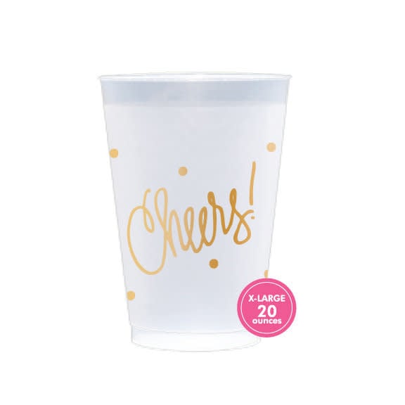 Cheers Frosted Plastic Cups 20oz