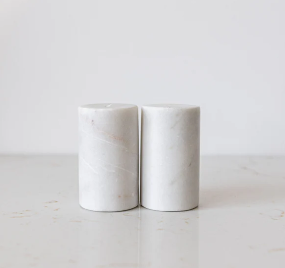 White Marble Salt & Pepper Shakers