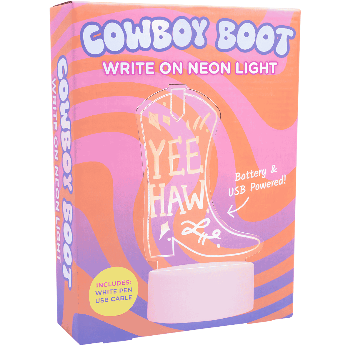 Acrylic Light Up Cowboy Boot Sign