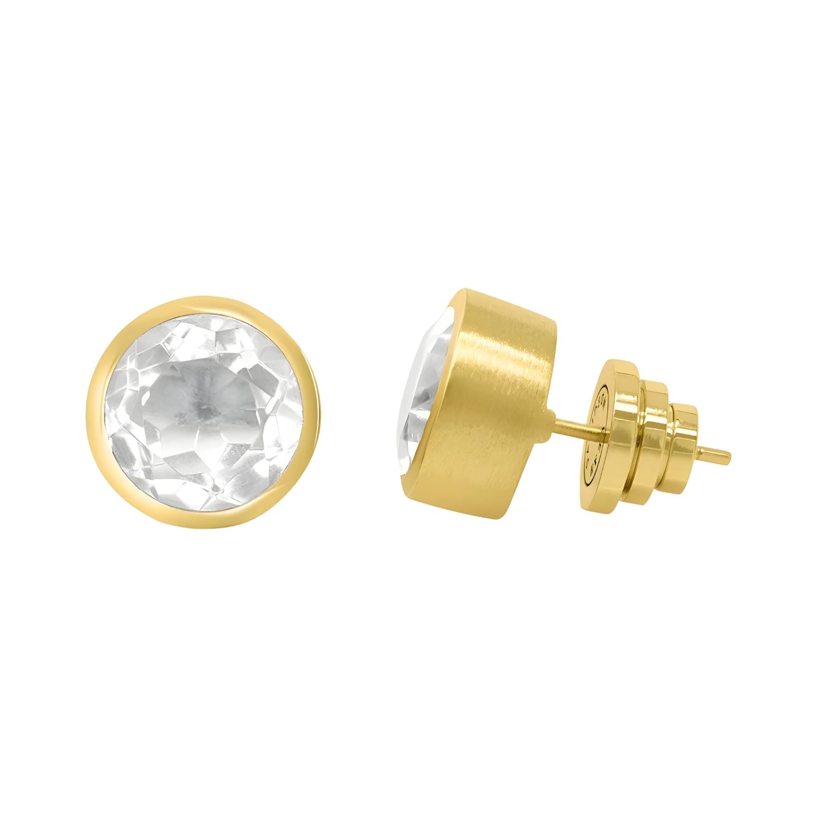 Signature Large Studs - Crystal Quartz Earrings