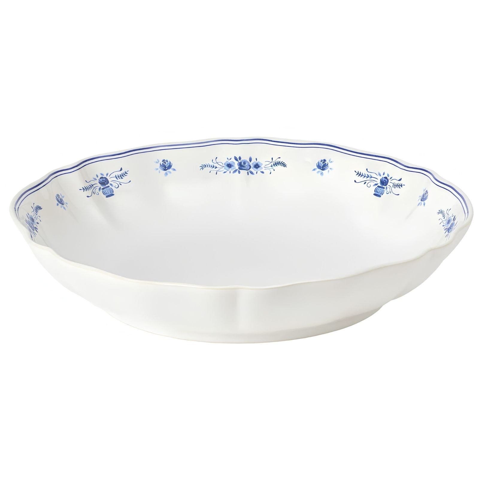 Vila Pasta Serving Bowl, White Blue
