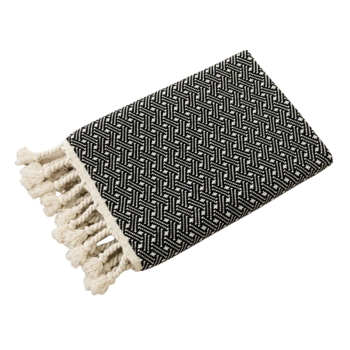 Hisar Weave Hand Towel - Black