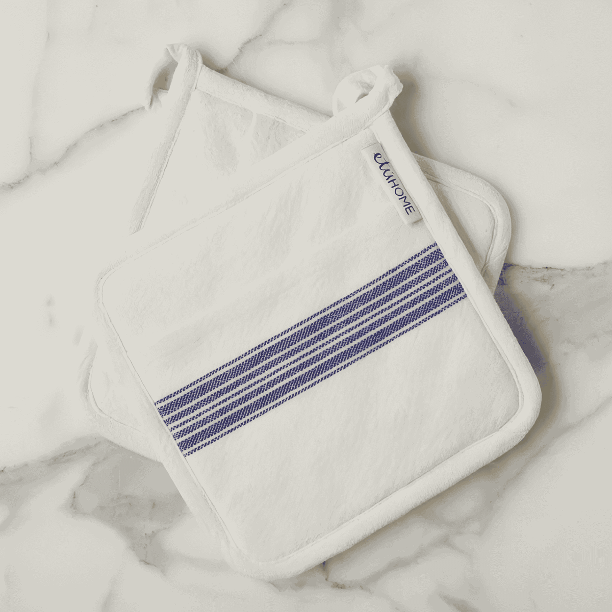 Pot Holder Blue Stripe Set of 2