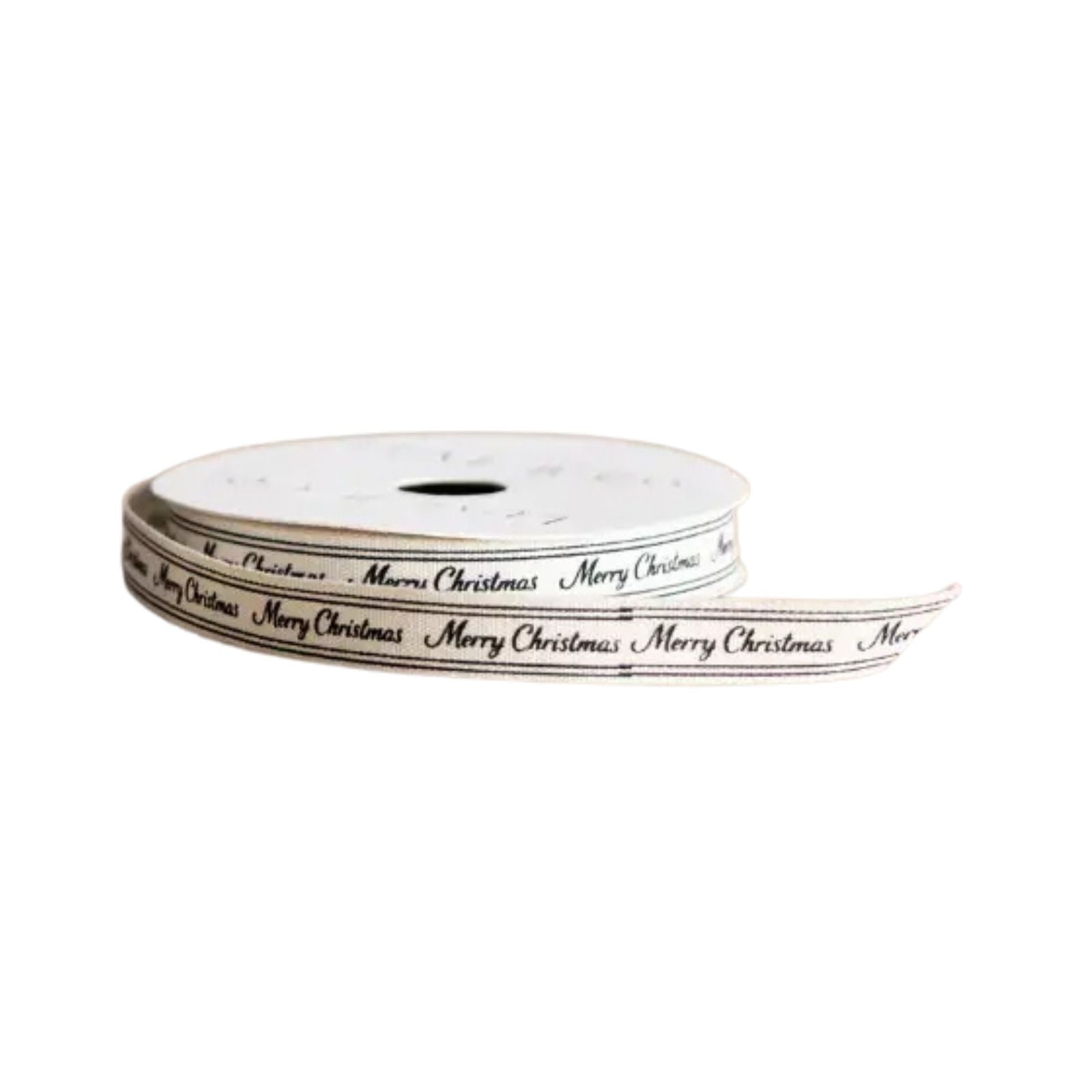 Black Cursive Merry Christmas Ribbon Small