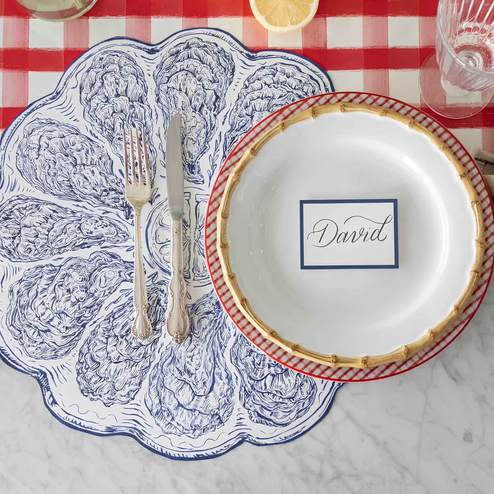 Navy Frame Place Card