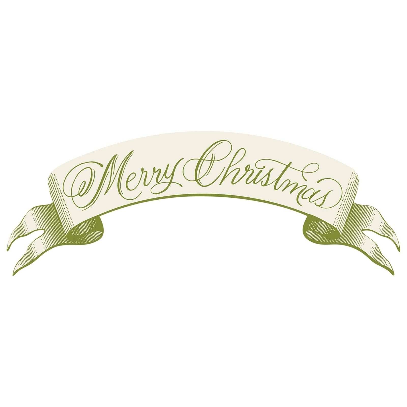 Moss Merry Christmas Banner Table Accent