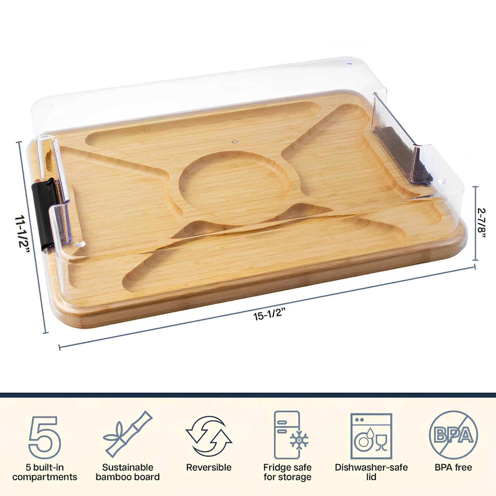 Charcuterie Board with Locking Lid