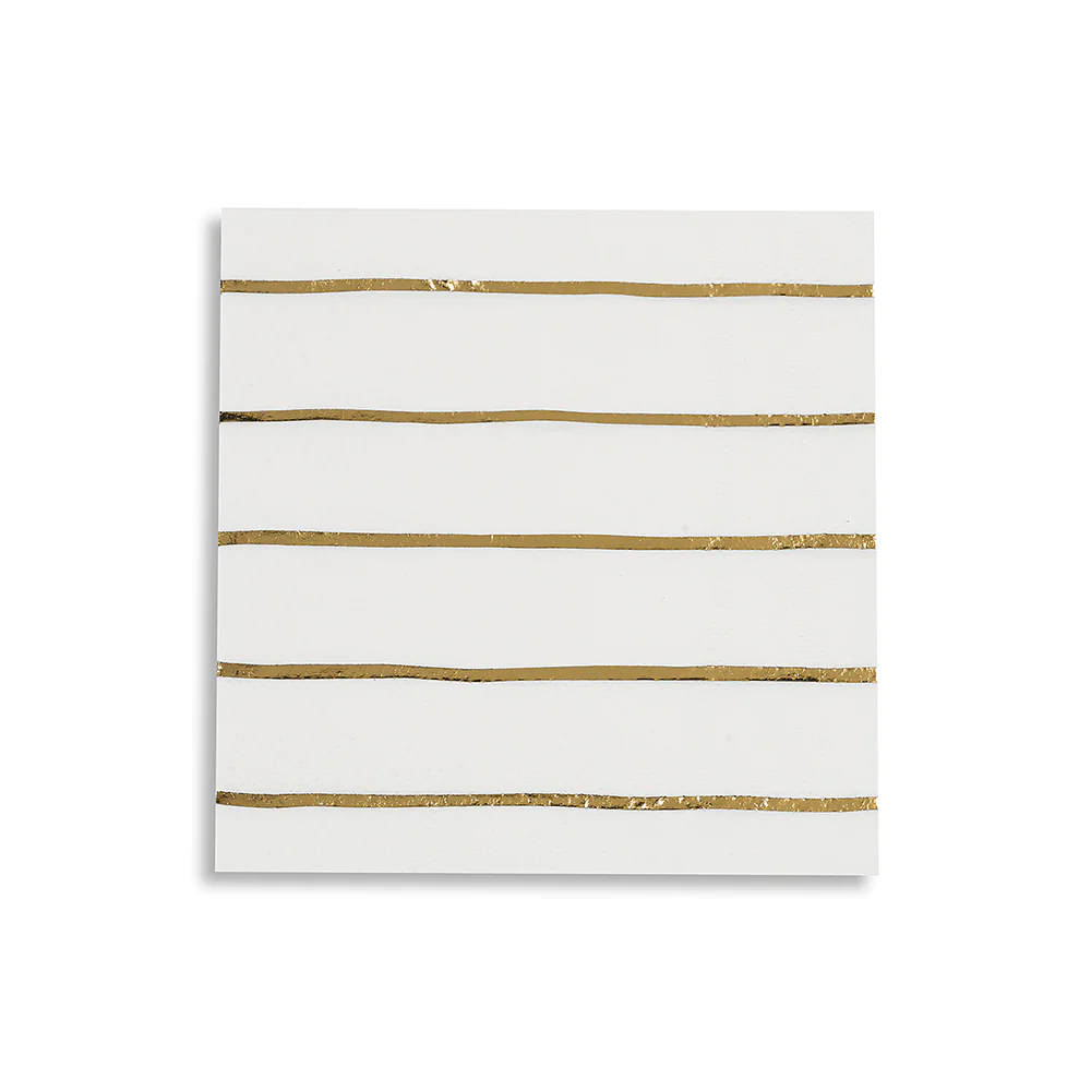 Frenchie Striped Gold Napkins Petite