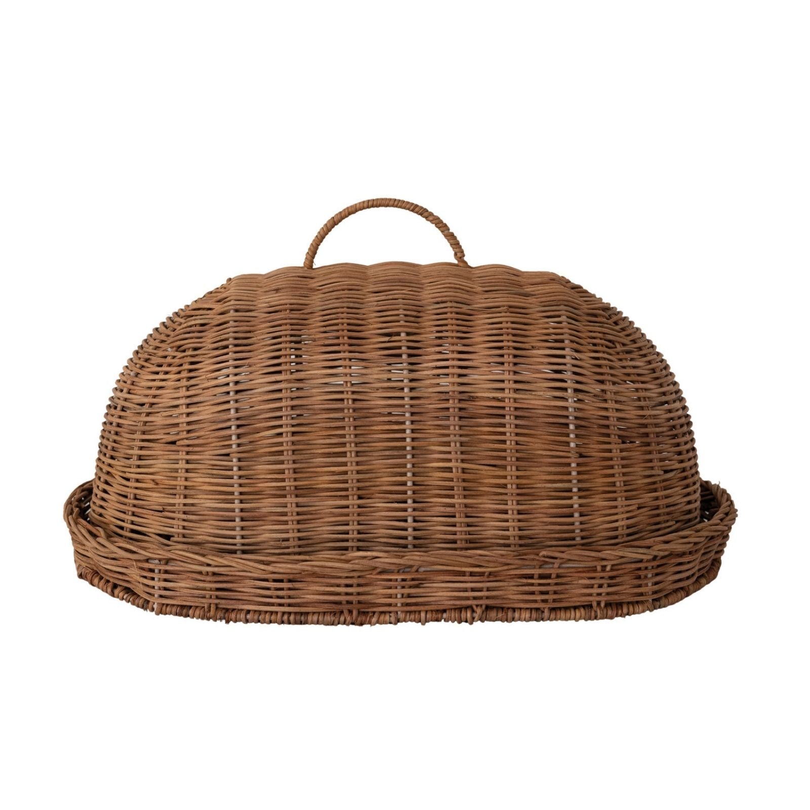 Rattan Tray & Cloche Set of 2
