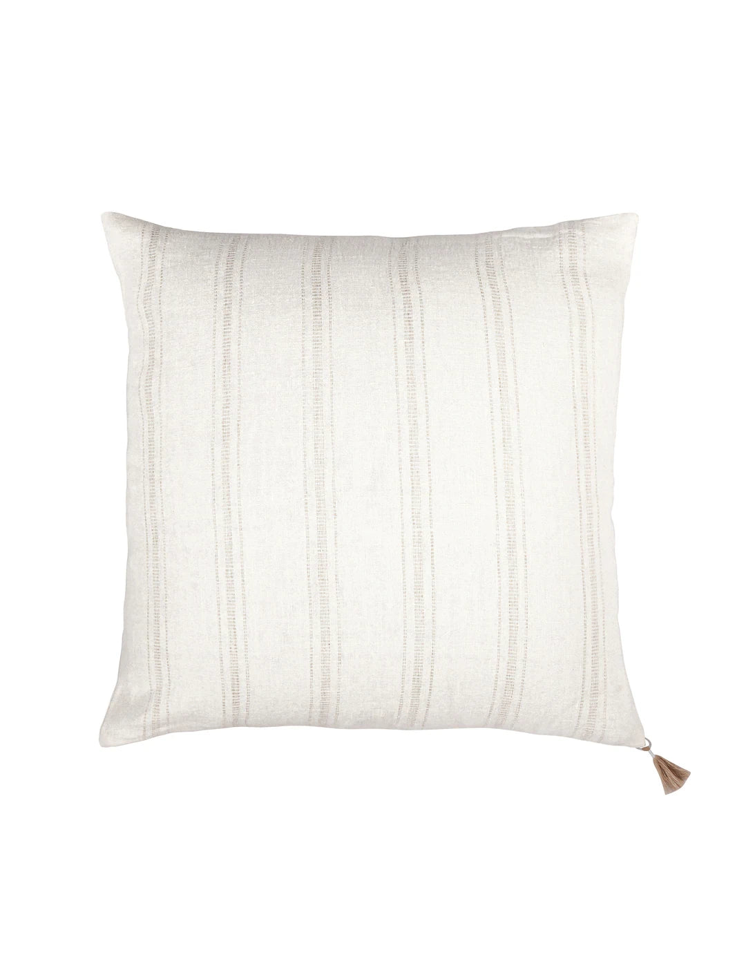 White w/ Beige Stripes 20x20 Down So Soft Linen Pillow