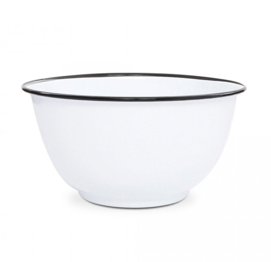Vintage Large Salad Bowl - Black Rim