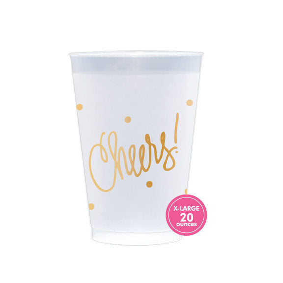 Cheers Frosted Plastic Cups 20oz