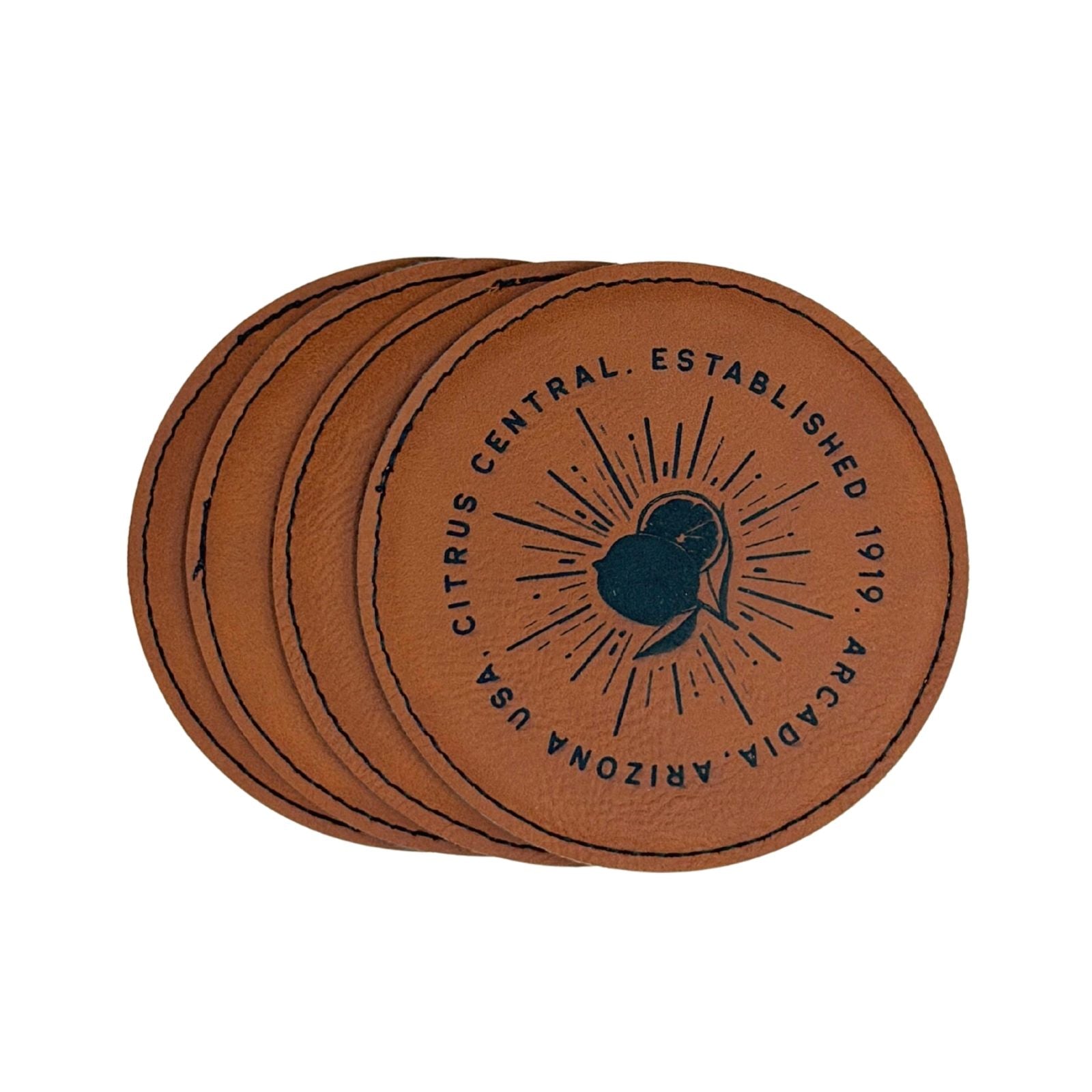Arcadia Leather Coasters S/4