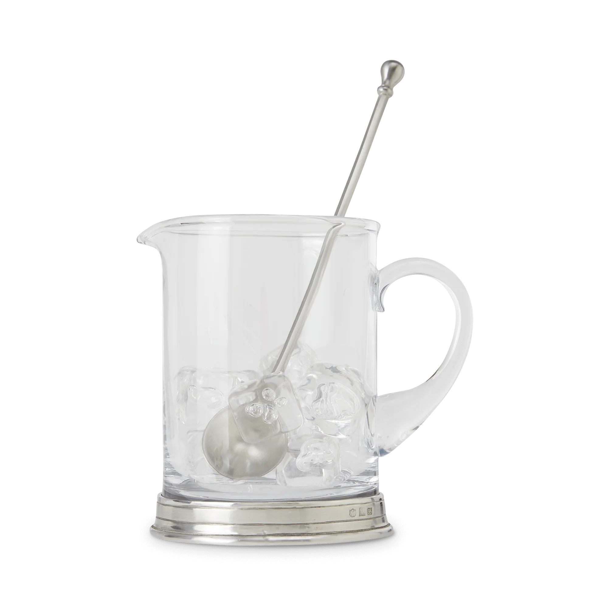 MATCH Pewter Branch Crystal Bar Pitcher + Cocktail Stirrer Set