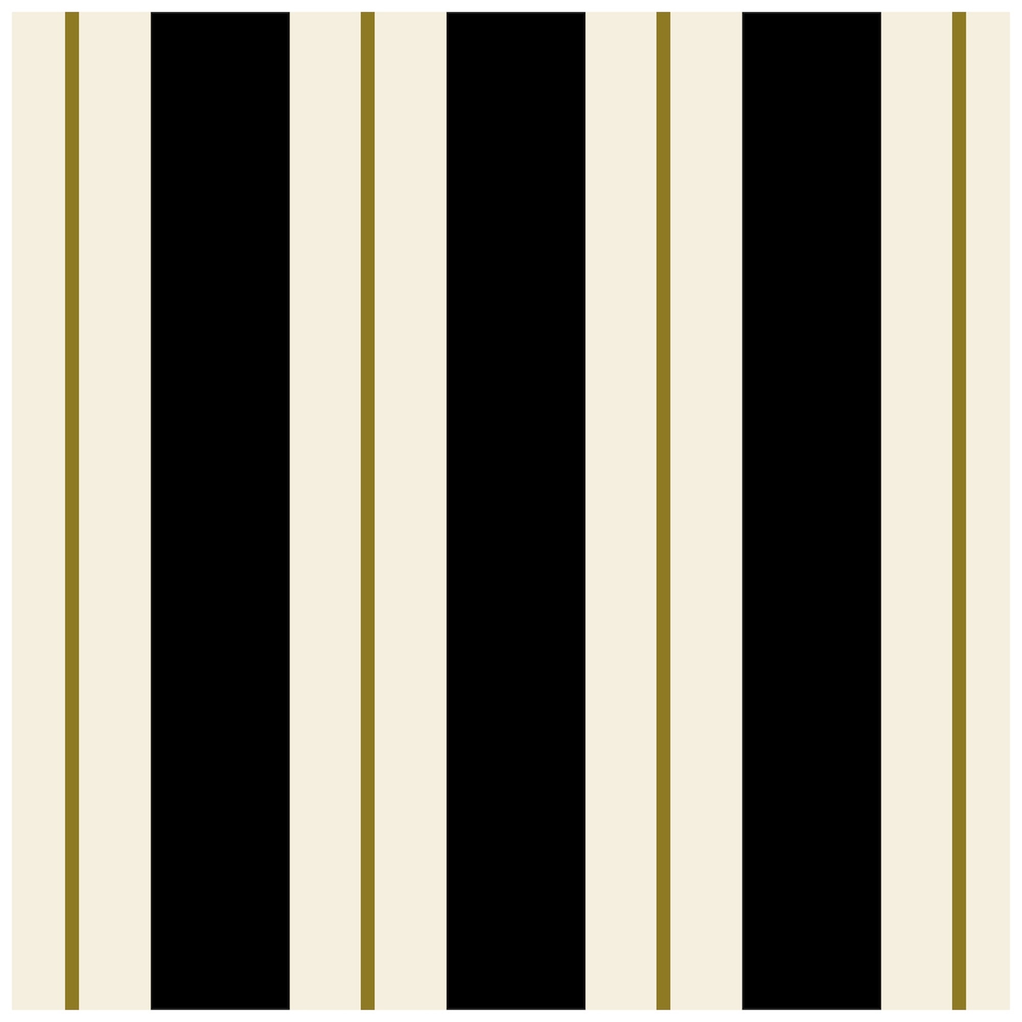 Black & Gold Awning Stripe Cocktail Napkin