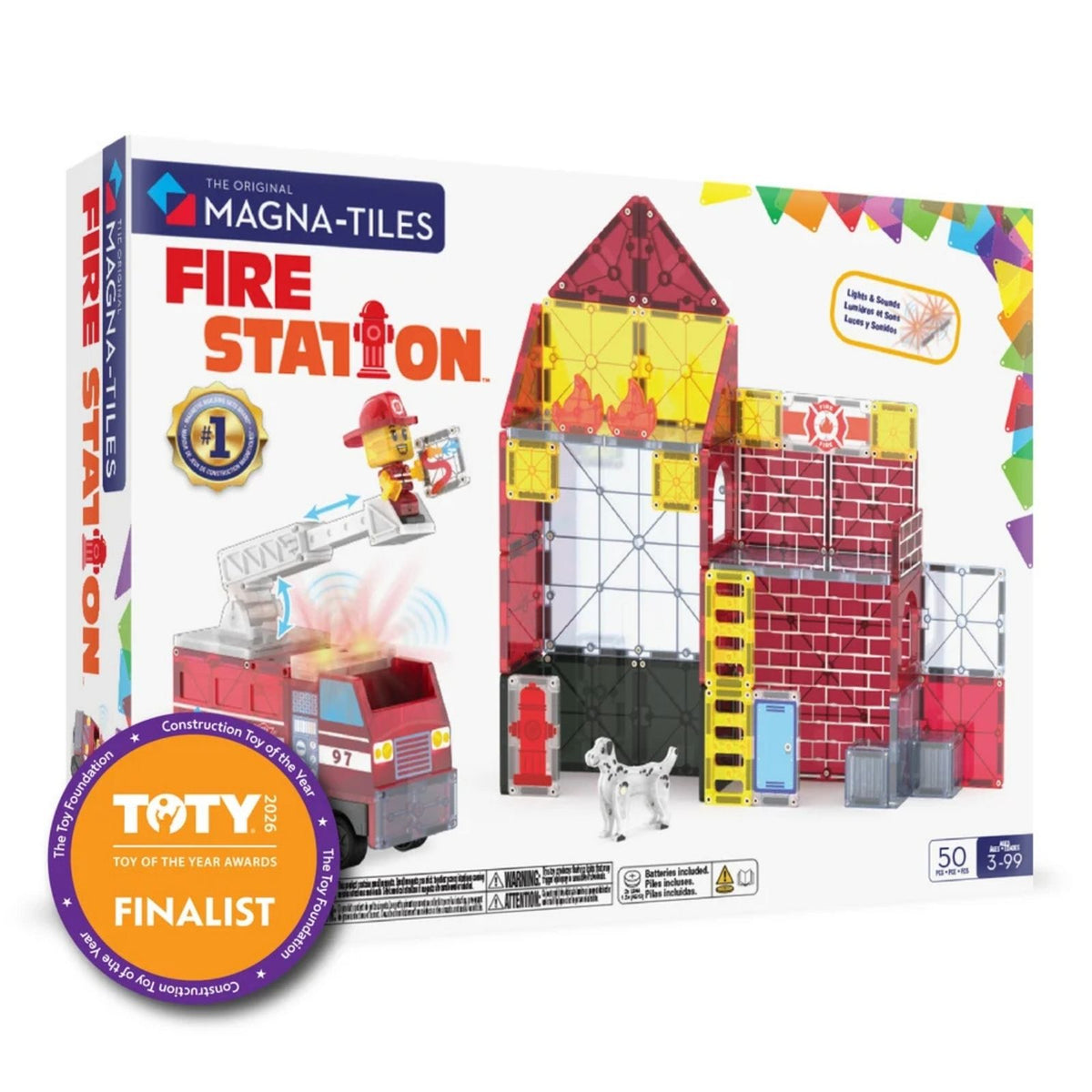 Magna-Tiles Fire Station 50-Piece Set