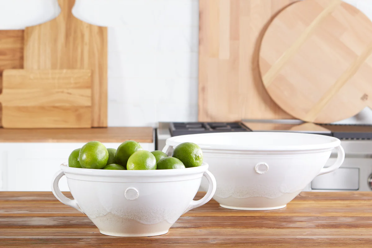 White Handthrown Serving Bowl, Small