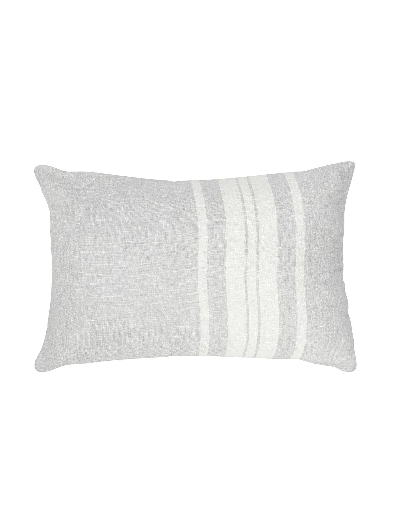 Light Grey Bold Stripes 14x20 Down So Soft Linen Pillow