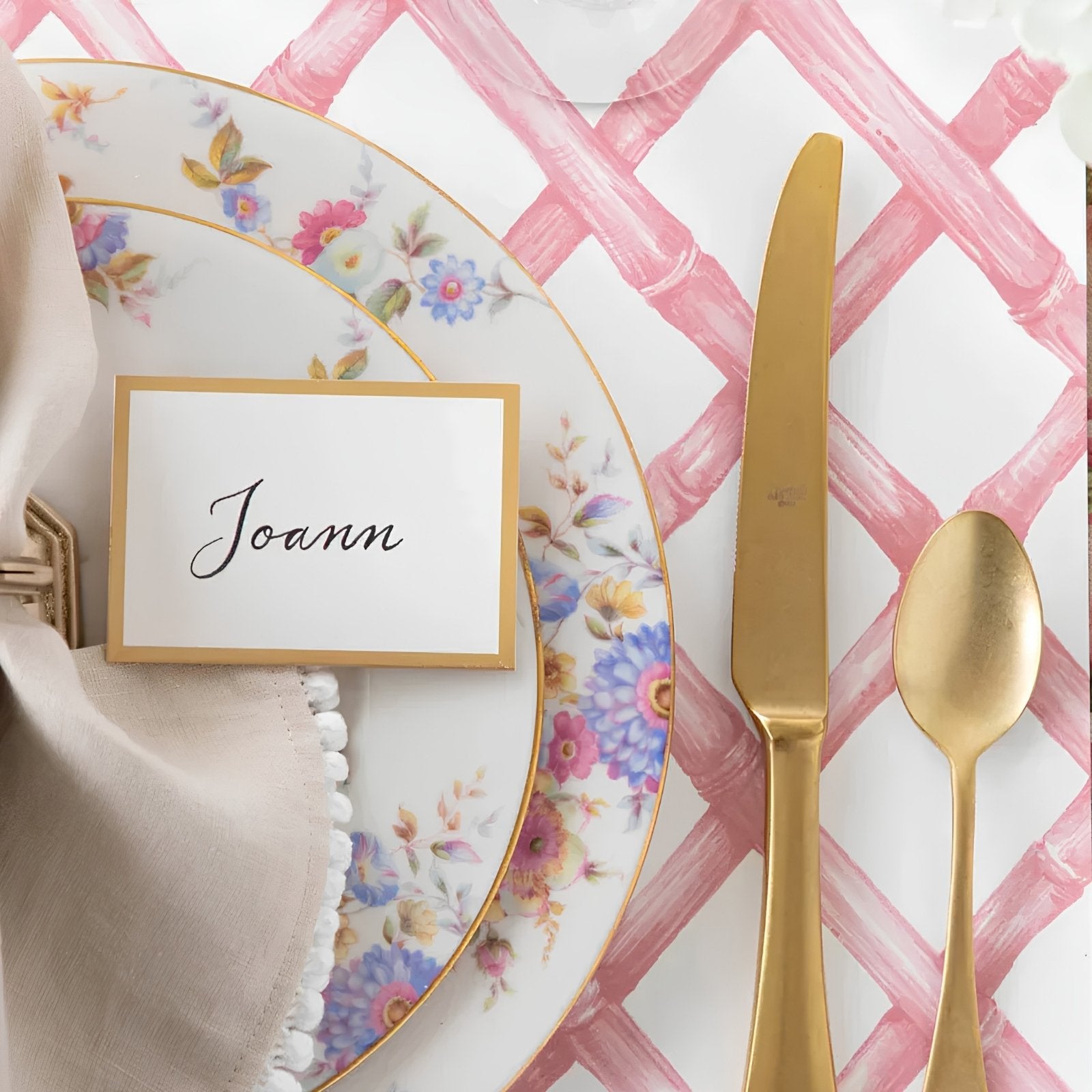 Gold Frame Place Card