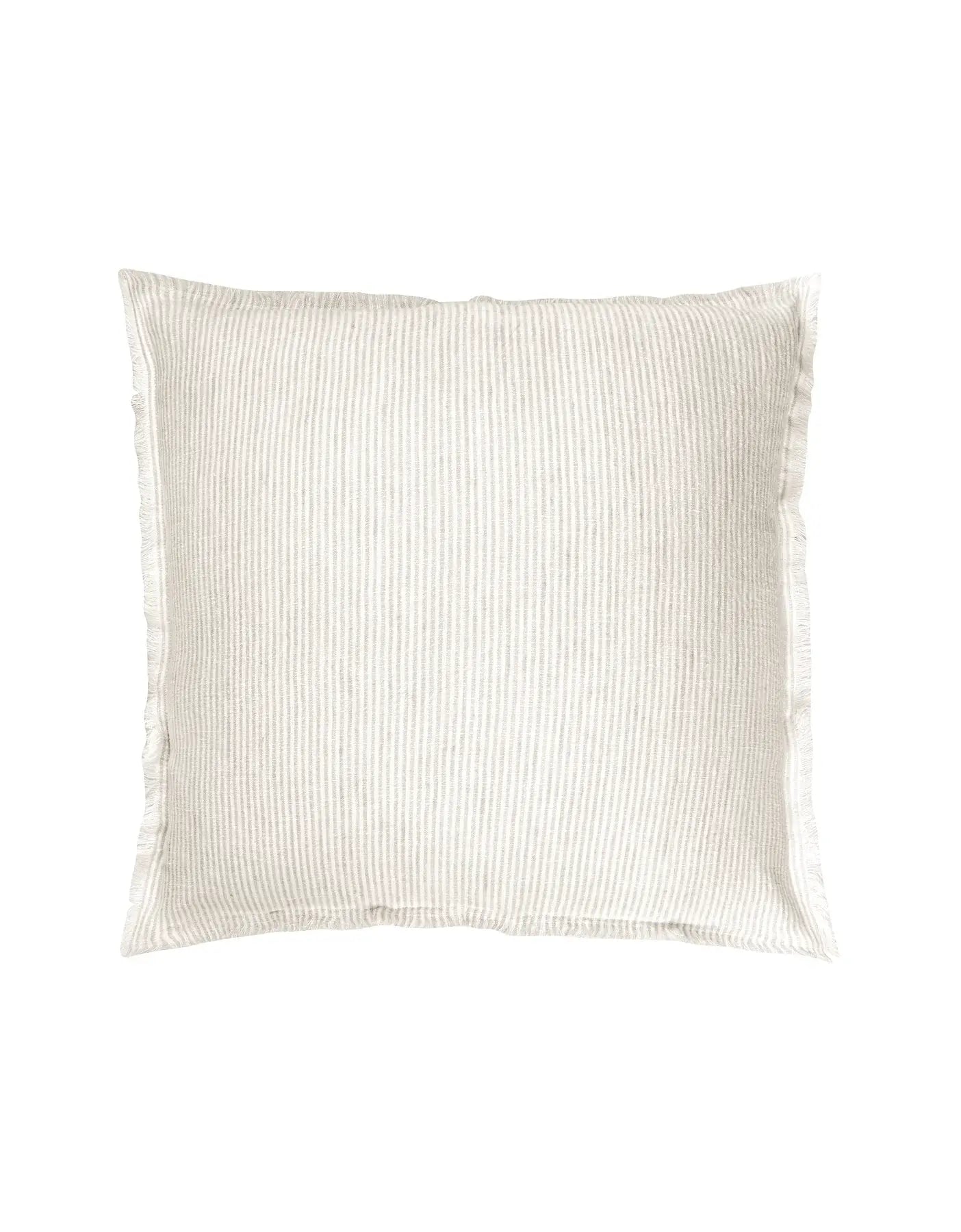 Natural Beige & White Pinstripe 20x20 Down So Soft Linen Pillow
