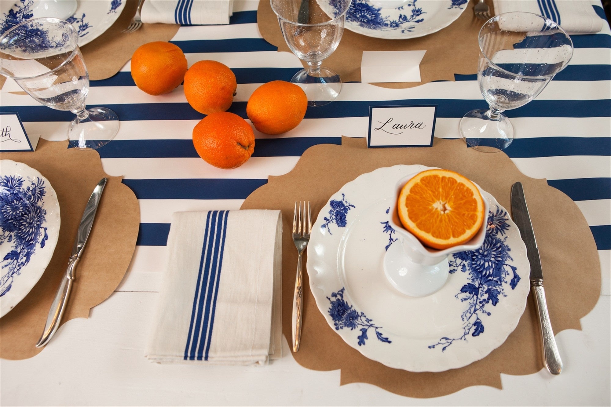Navy Classic Stripe Runner