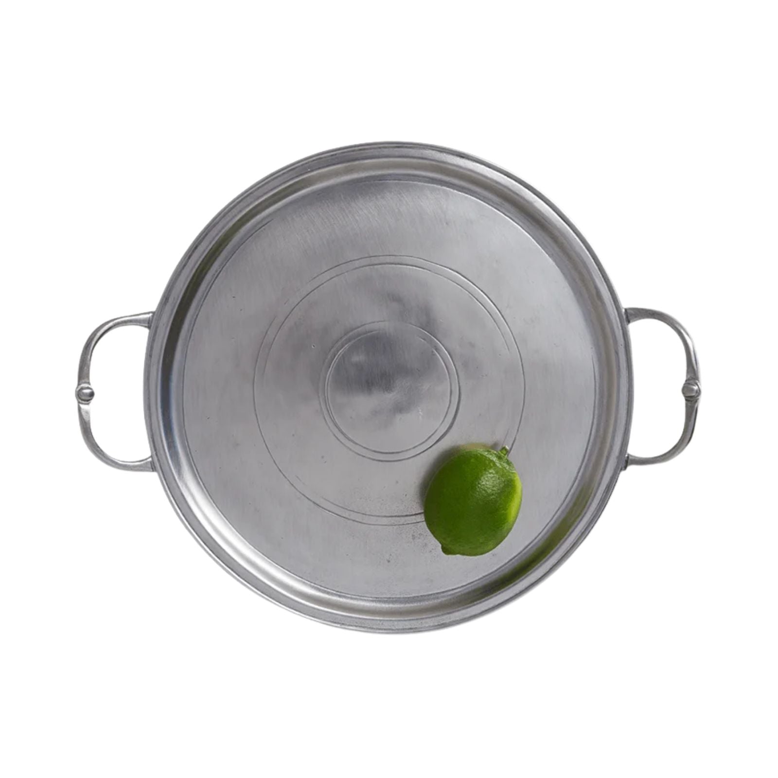 MATCH Pewter Small Round Tray with Handles