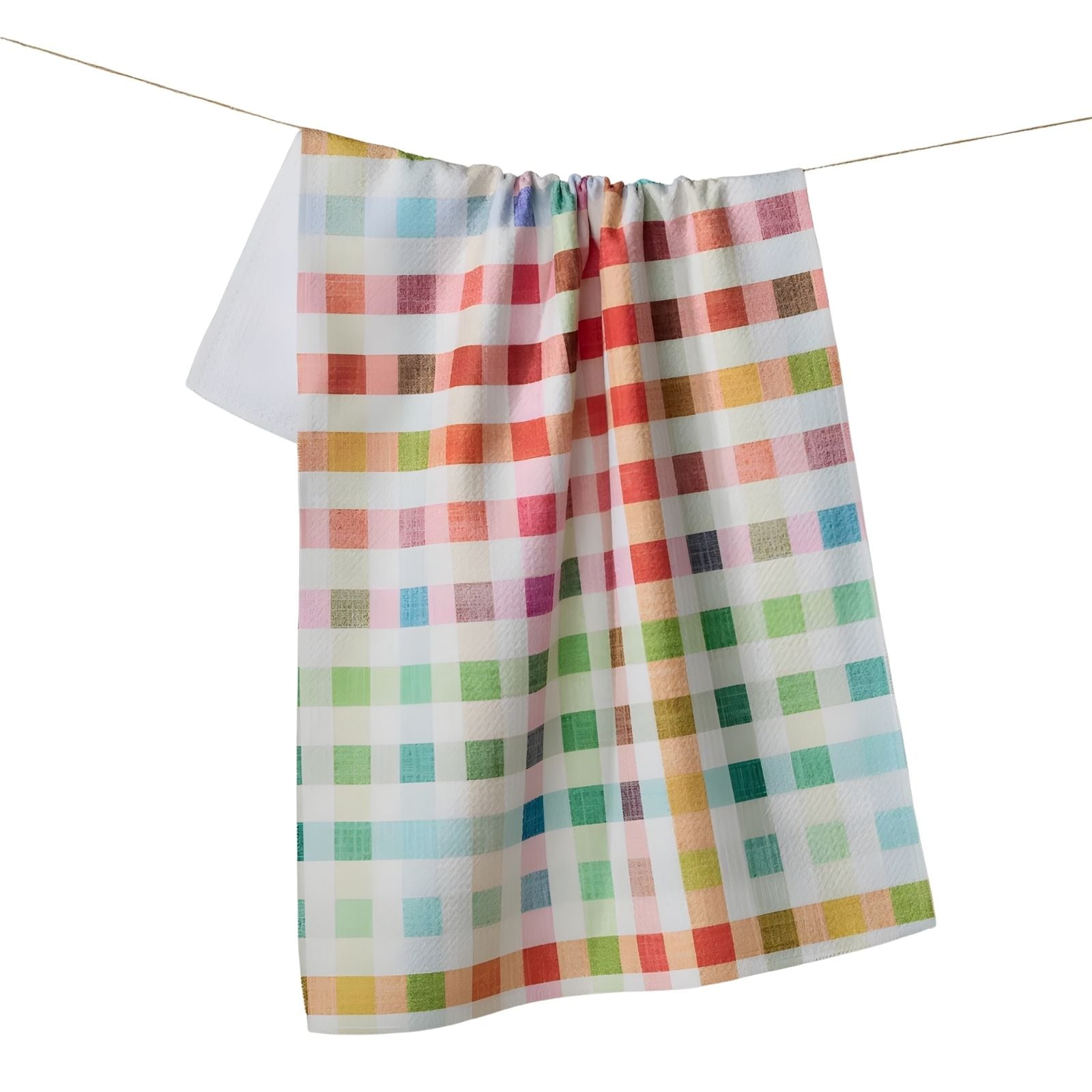 Woven Spring Plaid Tea Towel