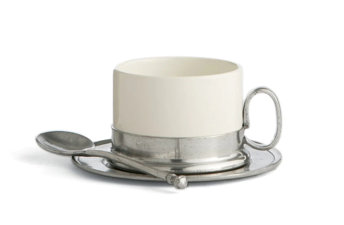 Tuscan Cappuccino Cup & Saucer with Spoon 8 oz