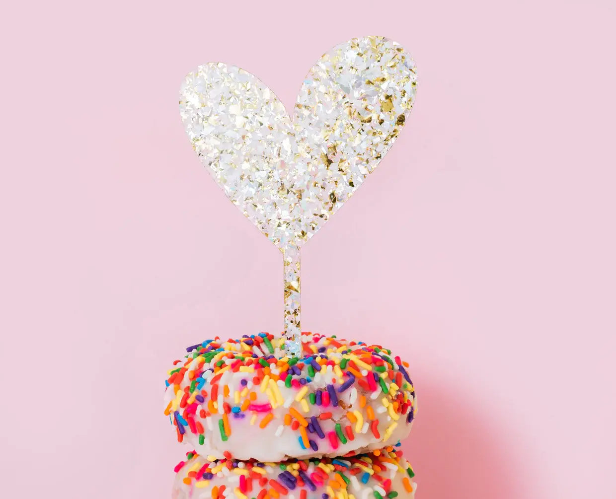Pearl Confetti Cake Topper