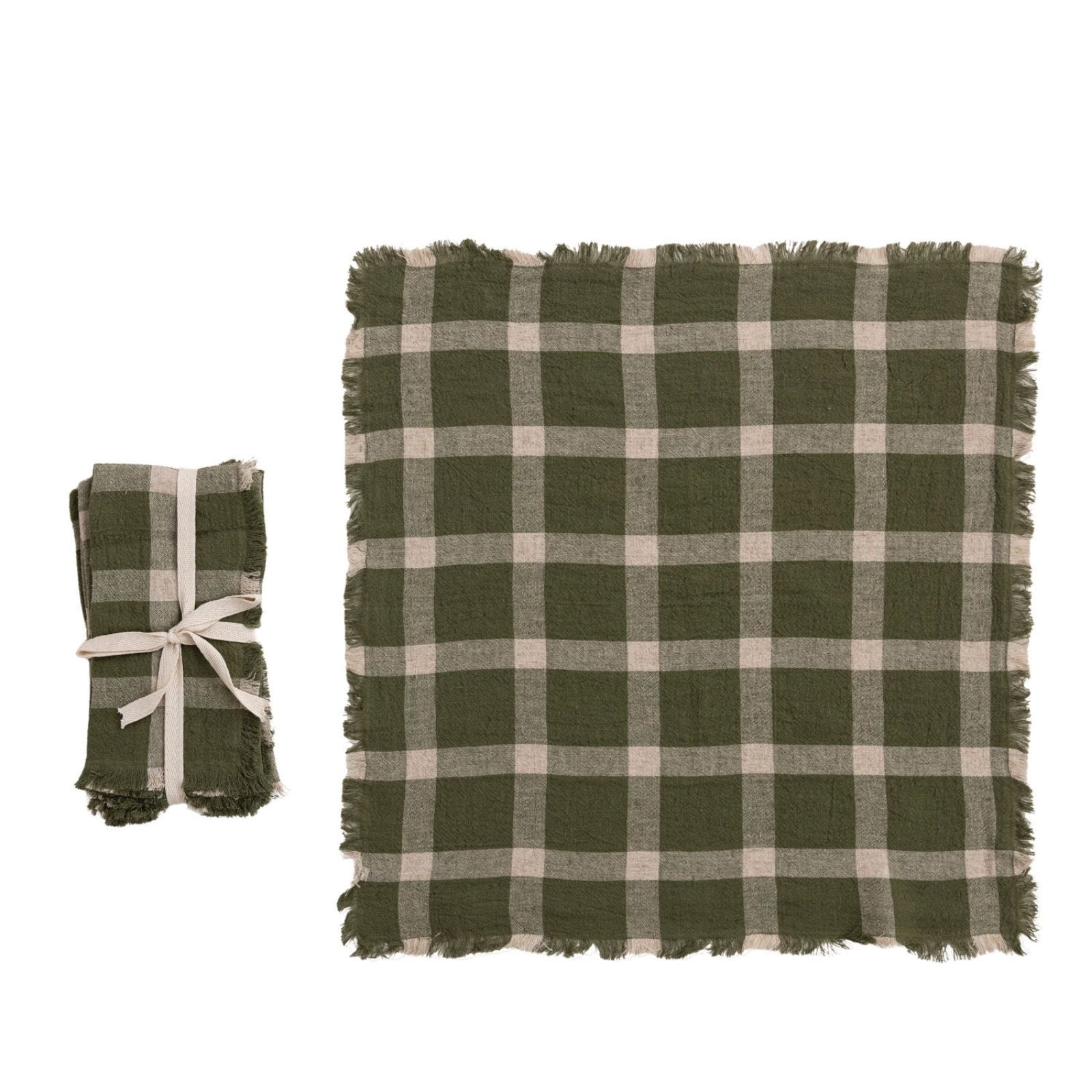 Viscose Linen Green Napkins Set of 4