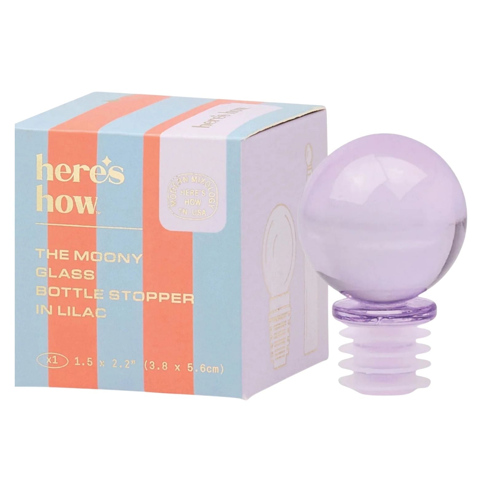 Moony Glass Bottle Stopper - Lilac