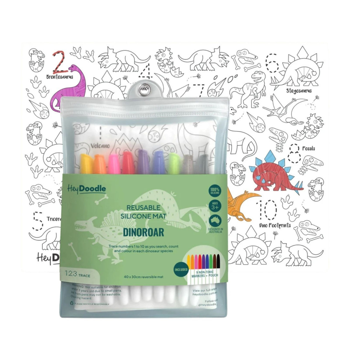 DinoRoar Classic Coloring & Doodle Mat