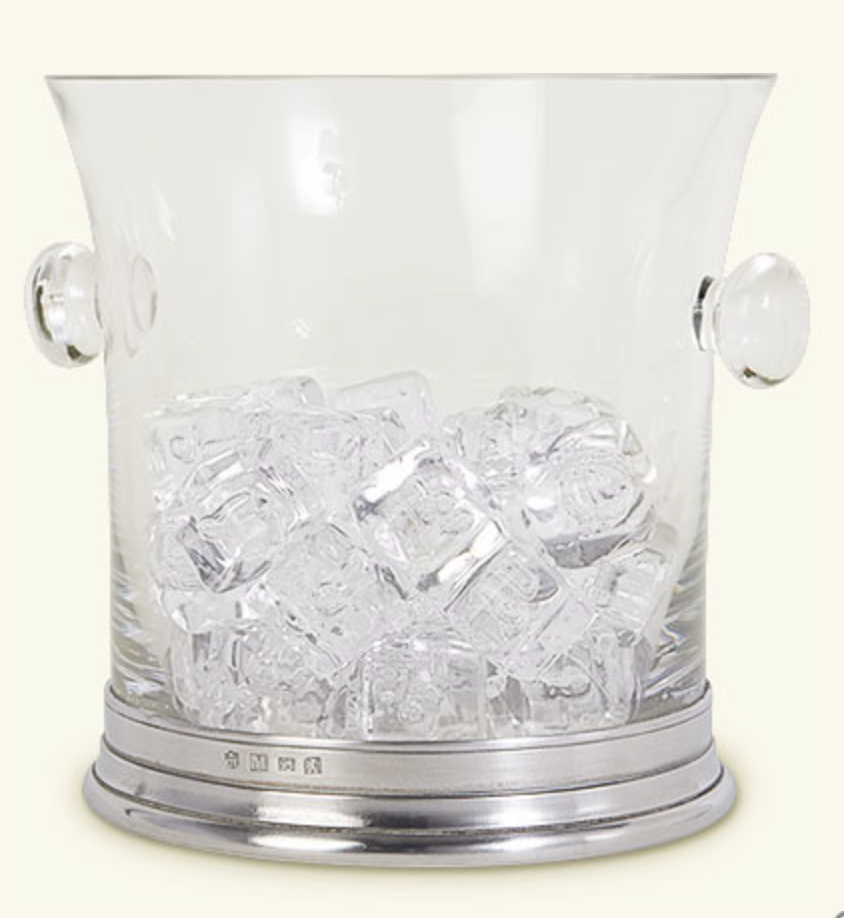 MATCH Pewter Crystal Ice Bucket with Handles