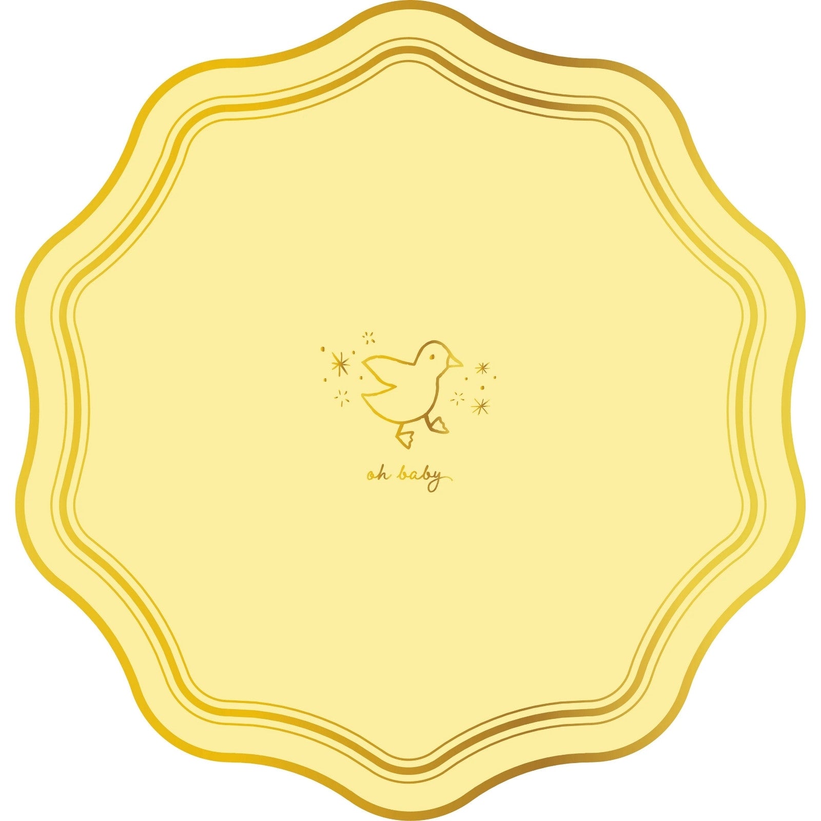 Oh Baby Party Plates- Yellow