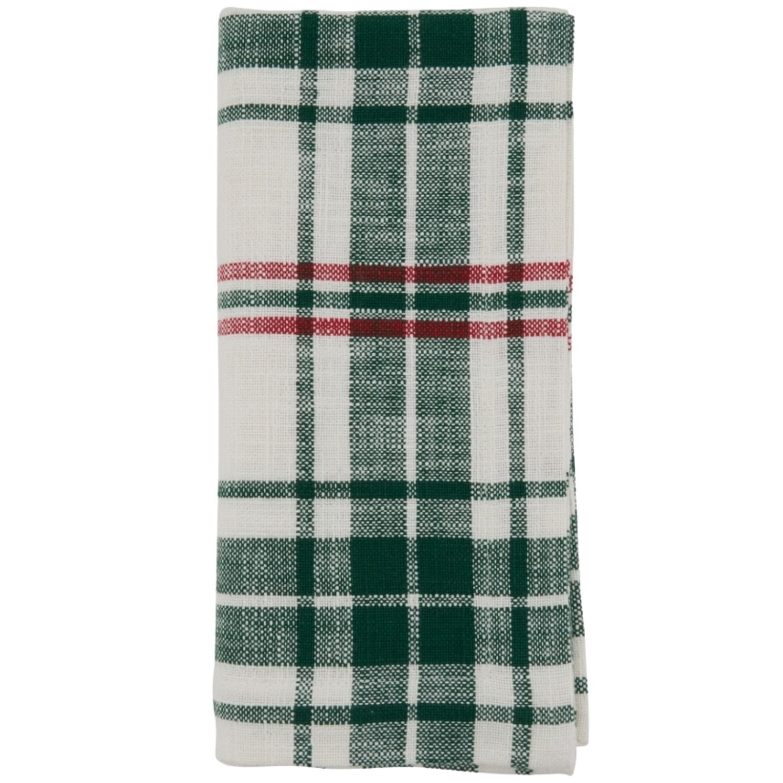 Plaid Napkin - White Green