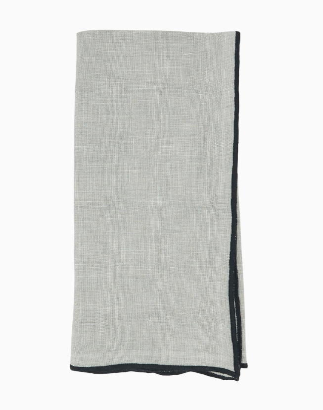 Stonewashed Stitch Border Napkin Blue-Grey