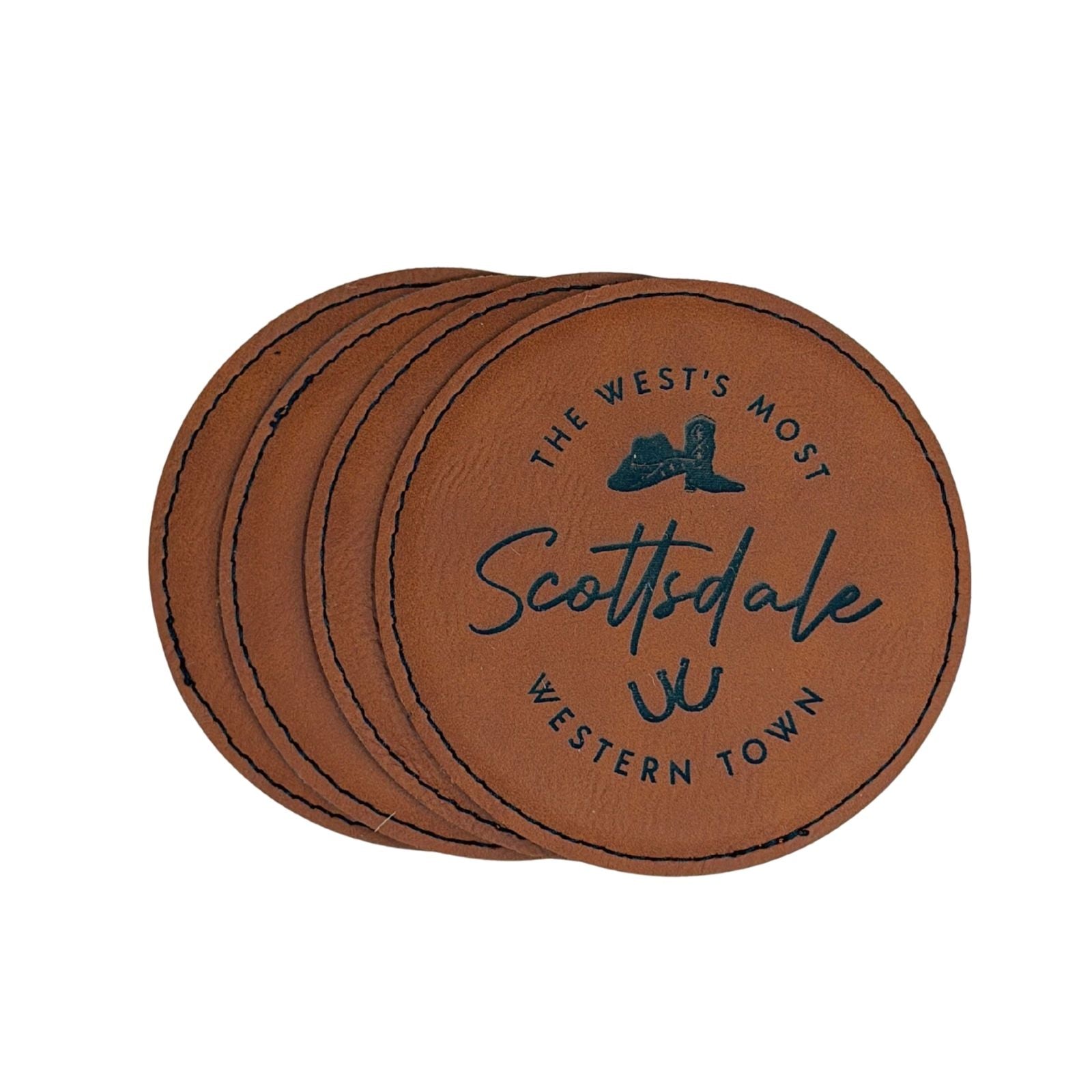 Scottsdale Leather Coasters S/4