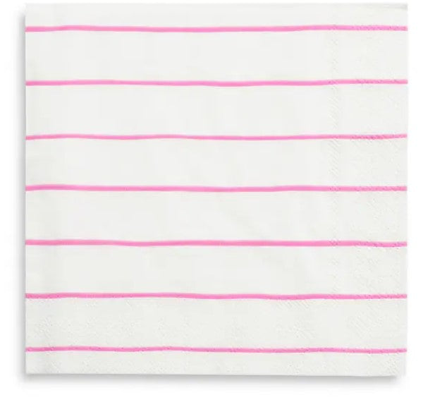 Frenchie Striped Cerise Napkins Large
