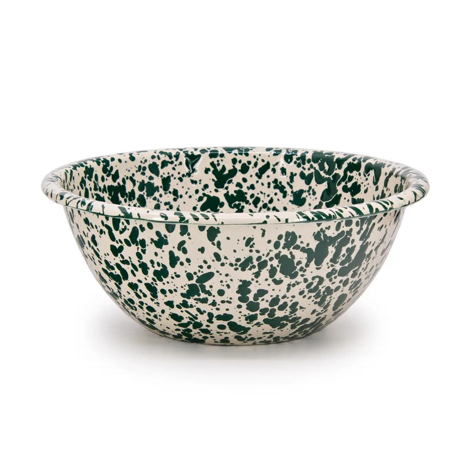 Splatter Small Serving Bowl Green and Cream