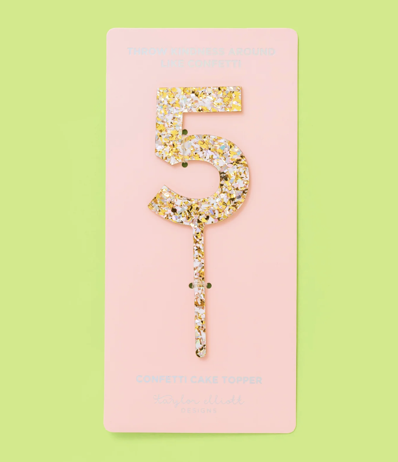 Pearl Confetti Cake Topper