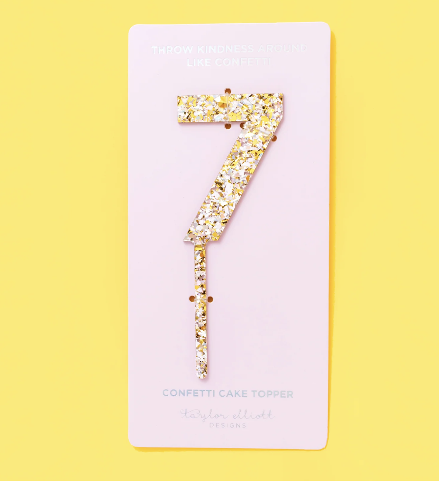 Pearl Confetti Cake Topper
