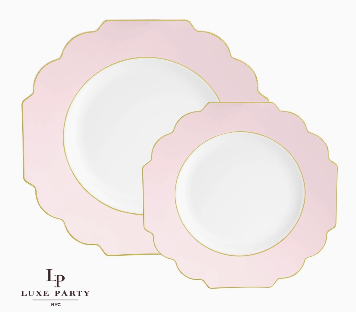 Gold Scalloped Plastic Plates | 10 Pack