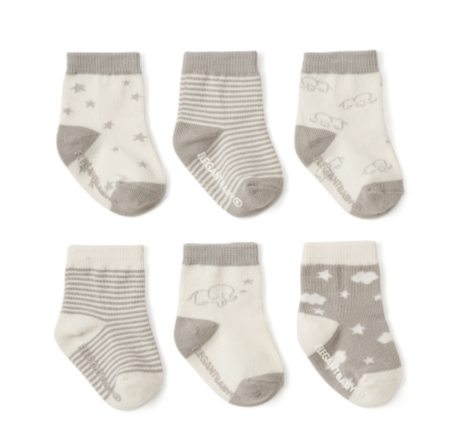 Socks - 6 pack Elephant