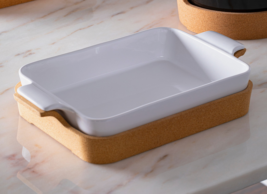 Baker Cork Tray Ensemble White