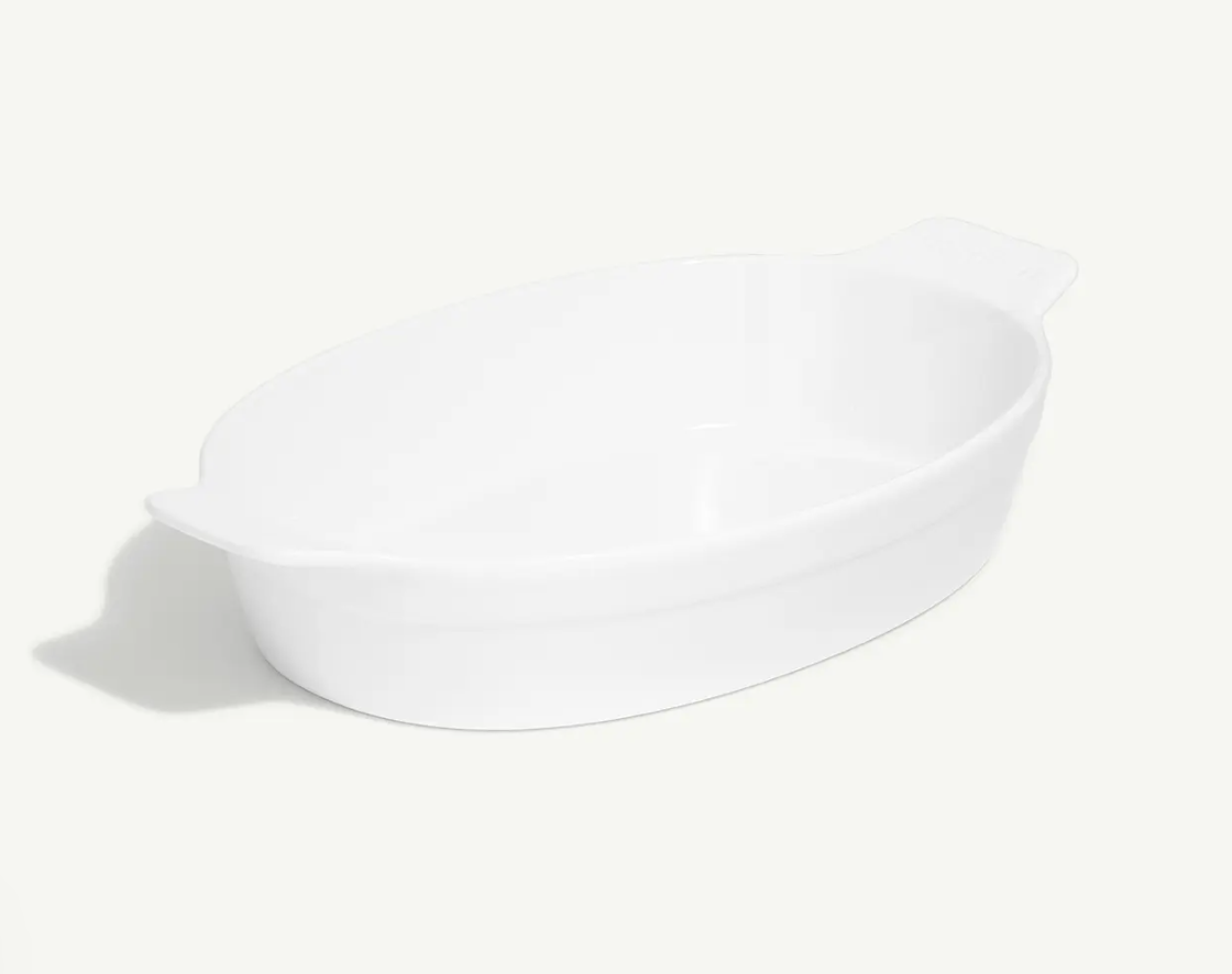 10 x 6.6" Oval Baking Dish - White